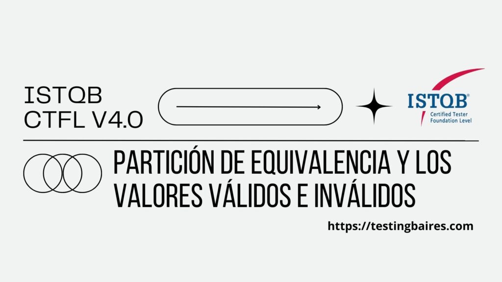 ISTQB CTFL Caja Negra Partición de Equivalenciua valores válidos e inválidos