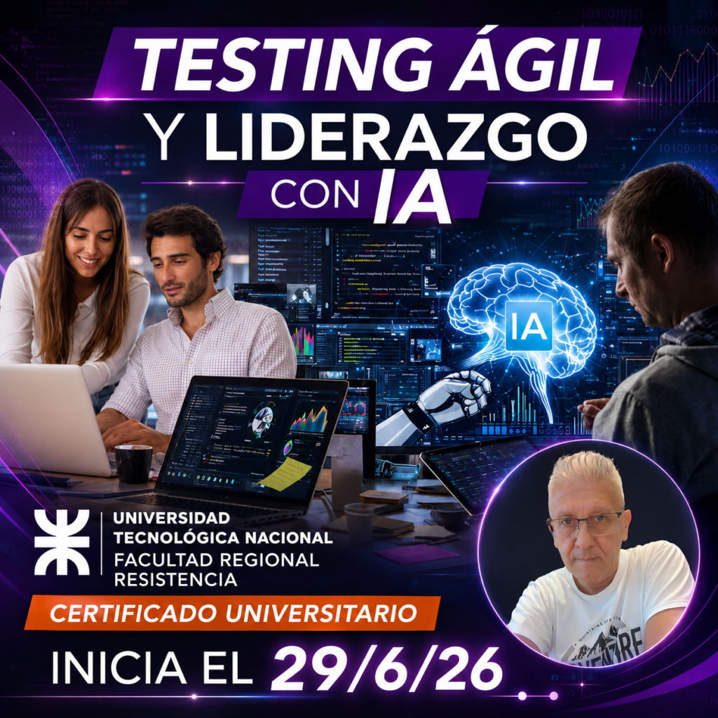 El curso Testing Ágil y Liderazgo con IA propone una formación integral orientada a profesionales del testing de software que deseen desenvolverse con solvencia en entornos ágiles, incorporando además el valor estratégico de la inteligencia artificial generativa aplicada a la gestión de pruebas. A lo largo de la capacitación se abordan los principios del testing ágil, los distintos roles dentro de los equipos de desarrollo y las prácticas necesarias para integrarse activamente en cada sprint.

La propuesta profundiza en técnicas de planificación, monitoreo y control de pruebas, gestión basada en riesgos, automatización, mejora continua y liderazgo técnico en QA. Parte de sus contenidos se encuentran alineados con los lineamientos del ISTQB, entidad de referencia internacional en la disciplina del software testing, garantizando un enfoque actualizado y con estándares reconocidos a nivel global.

Contar con estos conocimientos permite al profesional potenciar su perfil laboral, asumir roles de mayor responsabilidad y aportar valor estratégico en proyectos de desarrollo ágil. La certificación universitaria de la Universidad Tecnológica Nacional respalda académicamente la formación y representa una ventaja competitiva para quienes buscan crecer o reconvertirse profesionalmente en la industria del software.