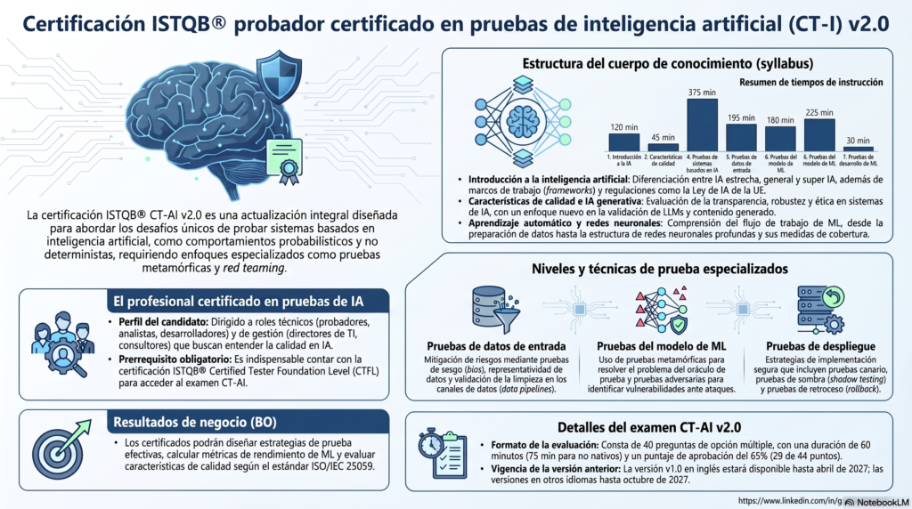 Overview del programa de estudios del ISTQB CT-AI v2.0